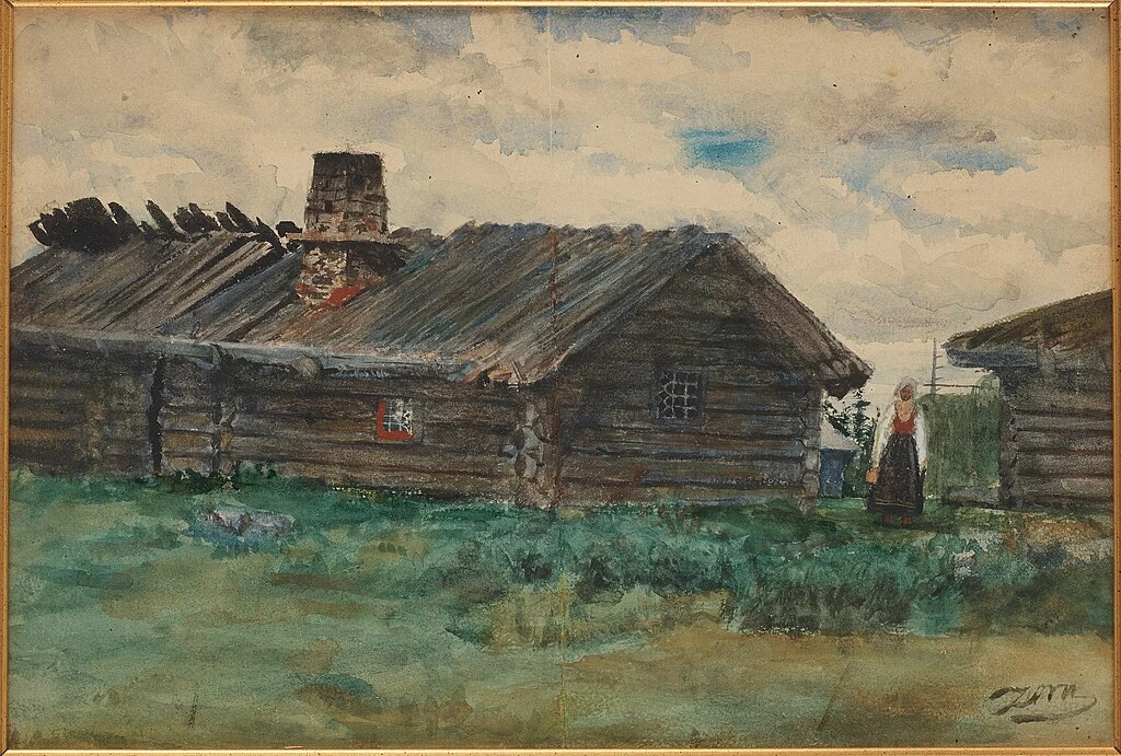 Morastugan con una capanna e una conigliera 1877